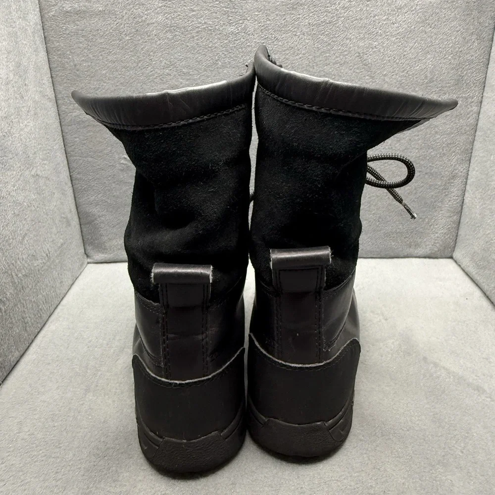 UGG Butte II CWR Kids Size 1 Black Waterproof Leather Lace-Up Snow Boots